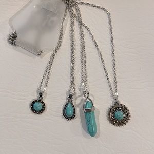 4 piece turquoise necklace set